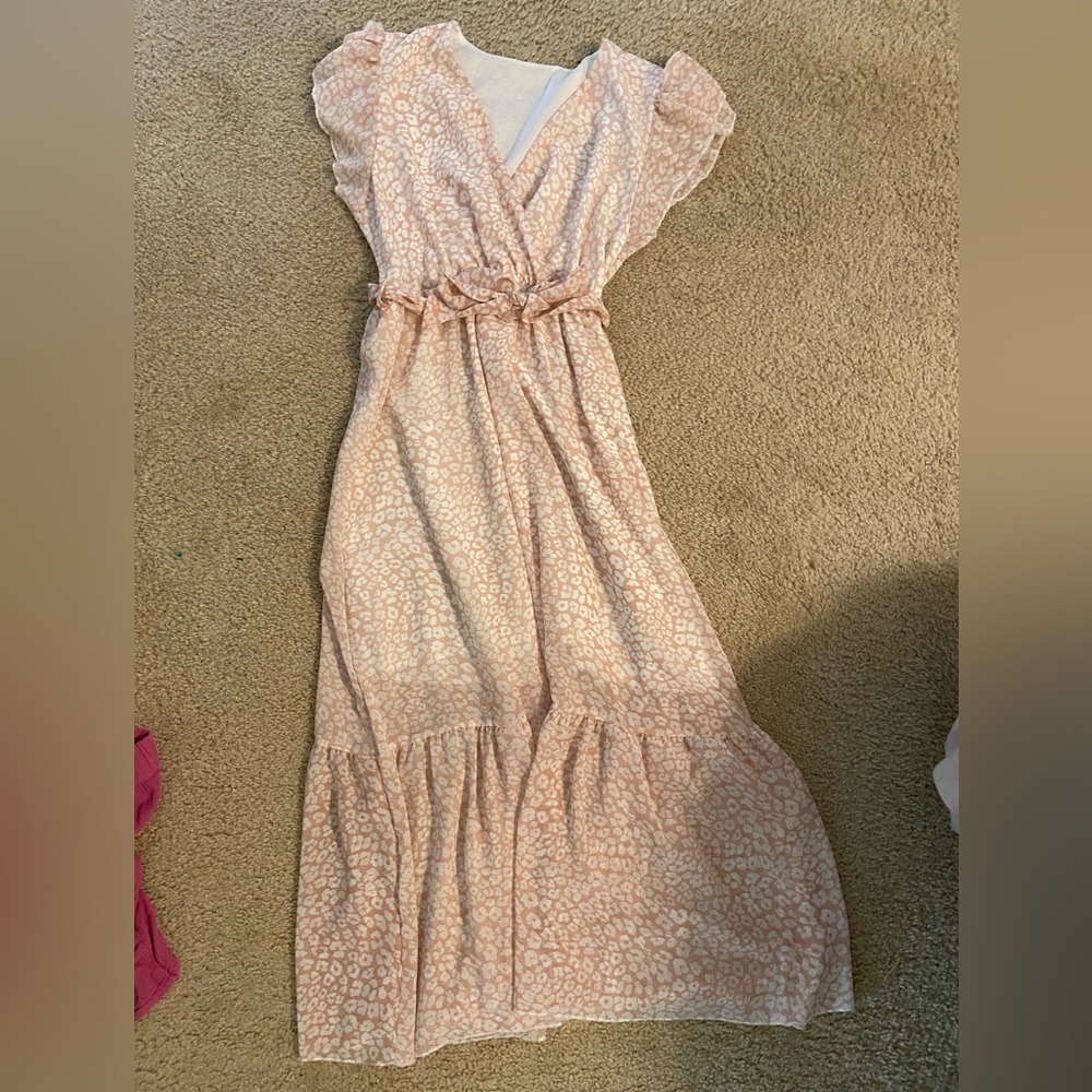 Elegant Peach Maxi Dress